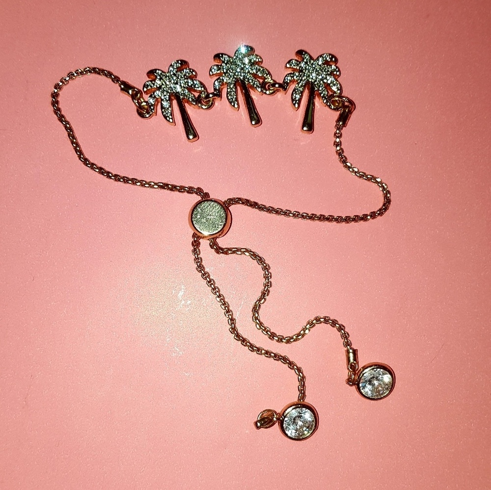 Sparkling Palm Trees Pull-Tie Bracelet